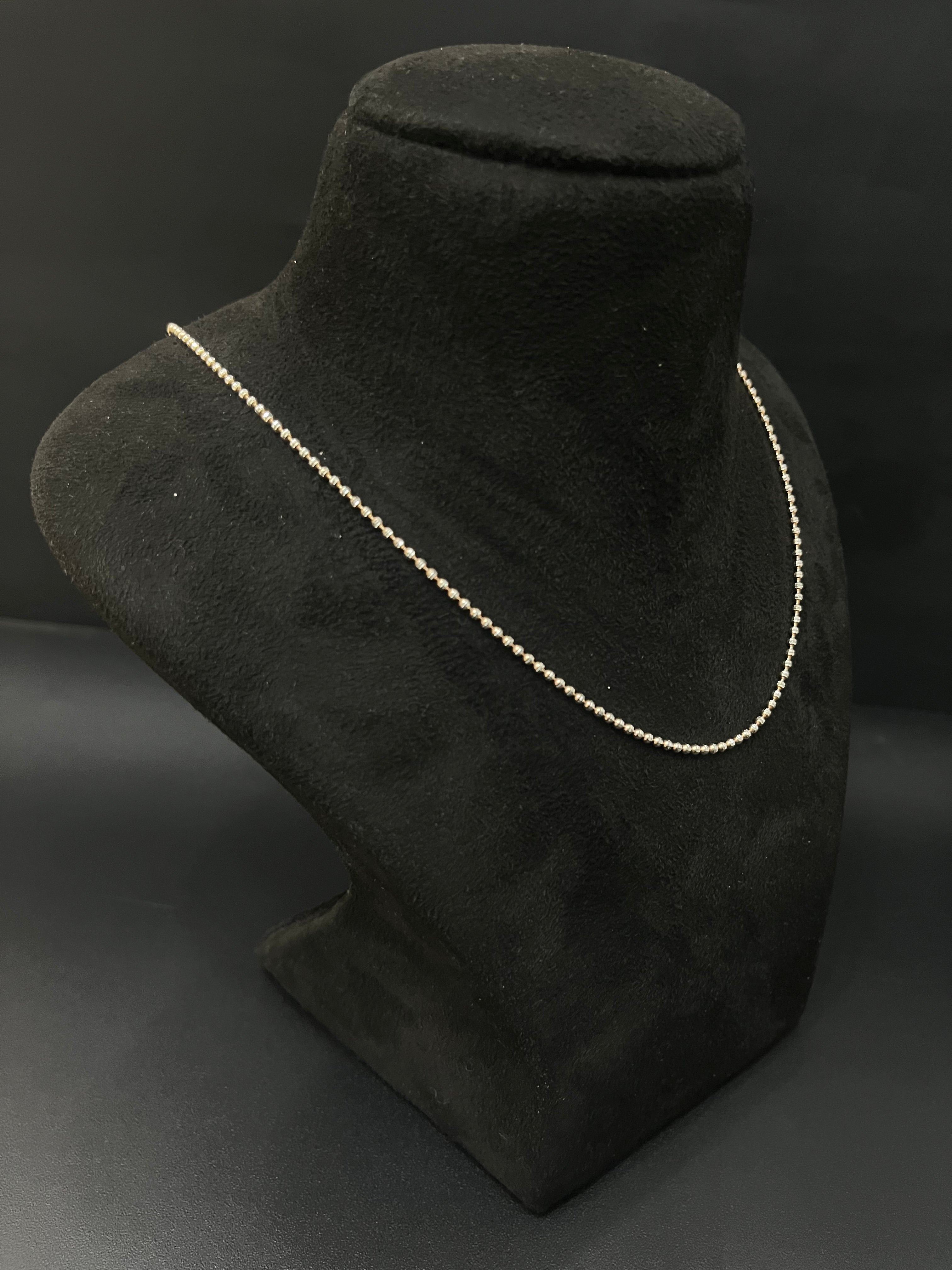 Silver Ladies Pendant Chain Thick Beads