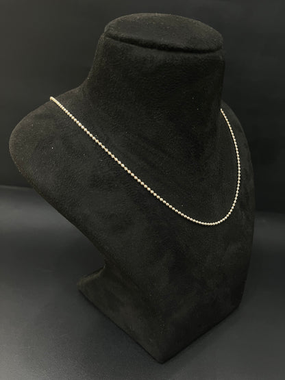 Silver Ladies Pendant Chain Thick Beads
