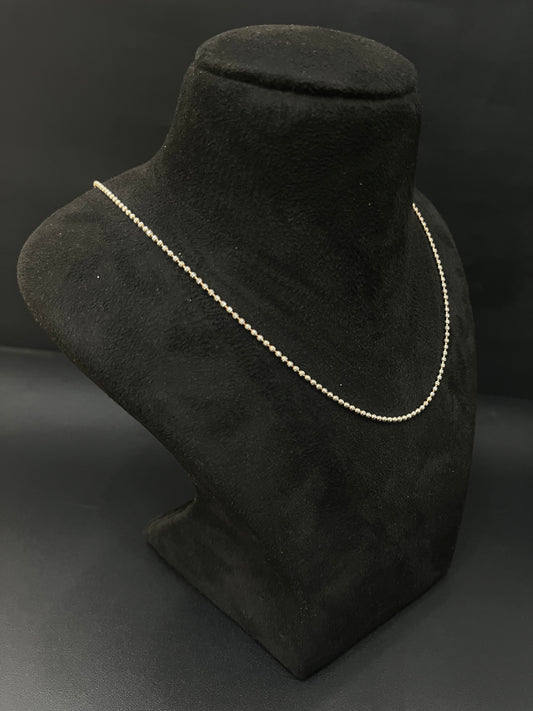 Silver Ladies Pendant Chain Thick Beads