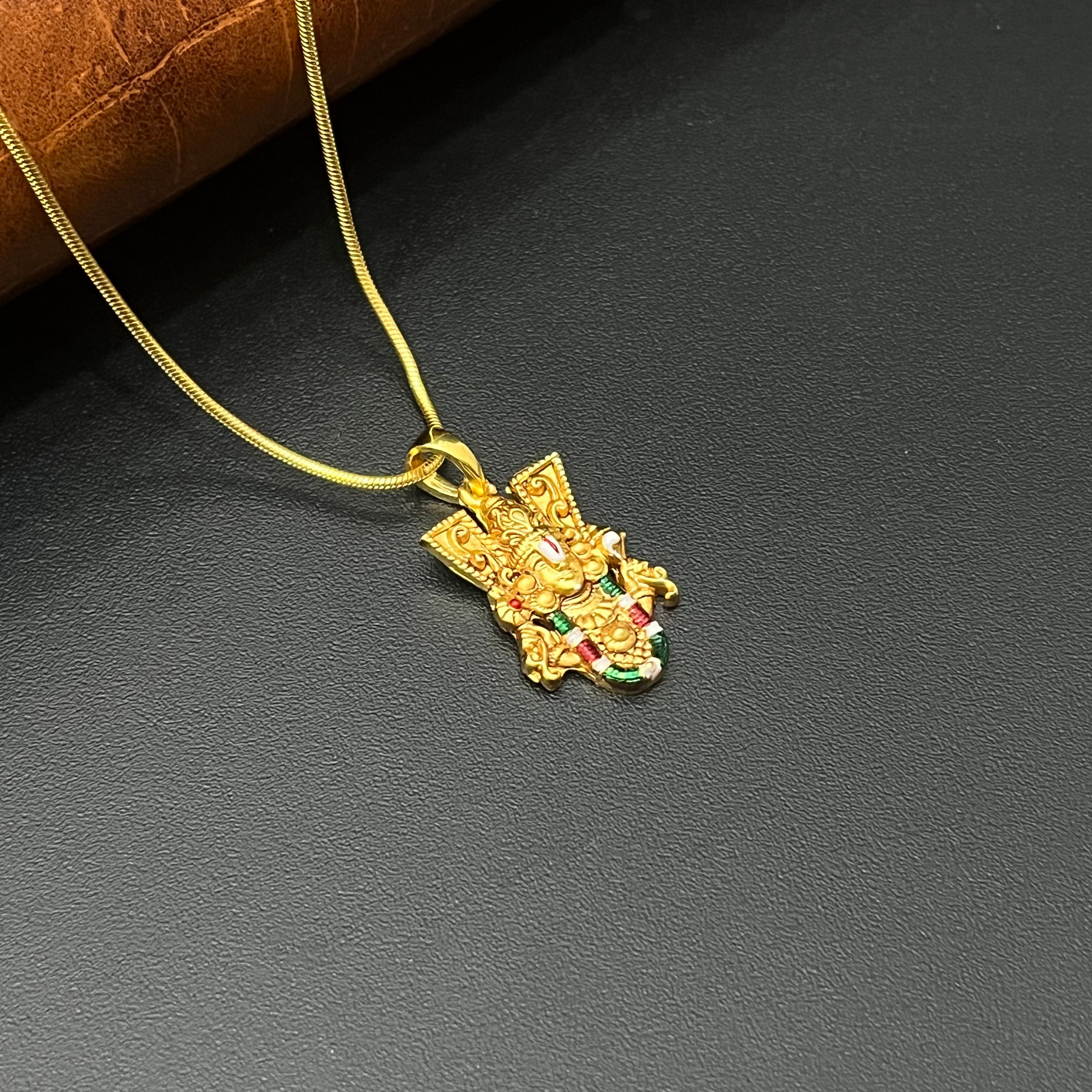 Silver Perumal Gold Finished Pendant