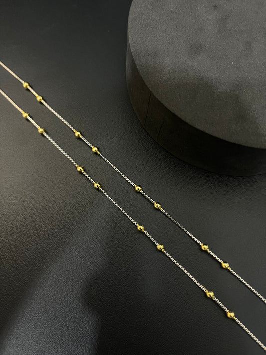 Silver Ladies Pendant Chain Floral Beads