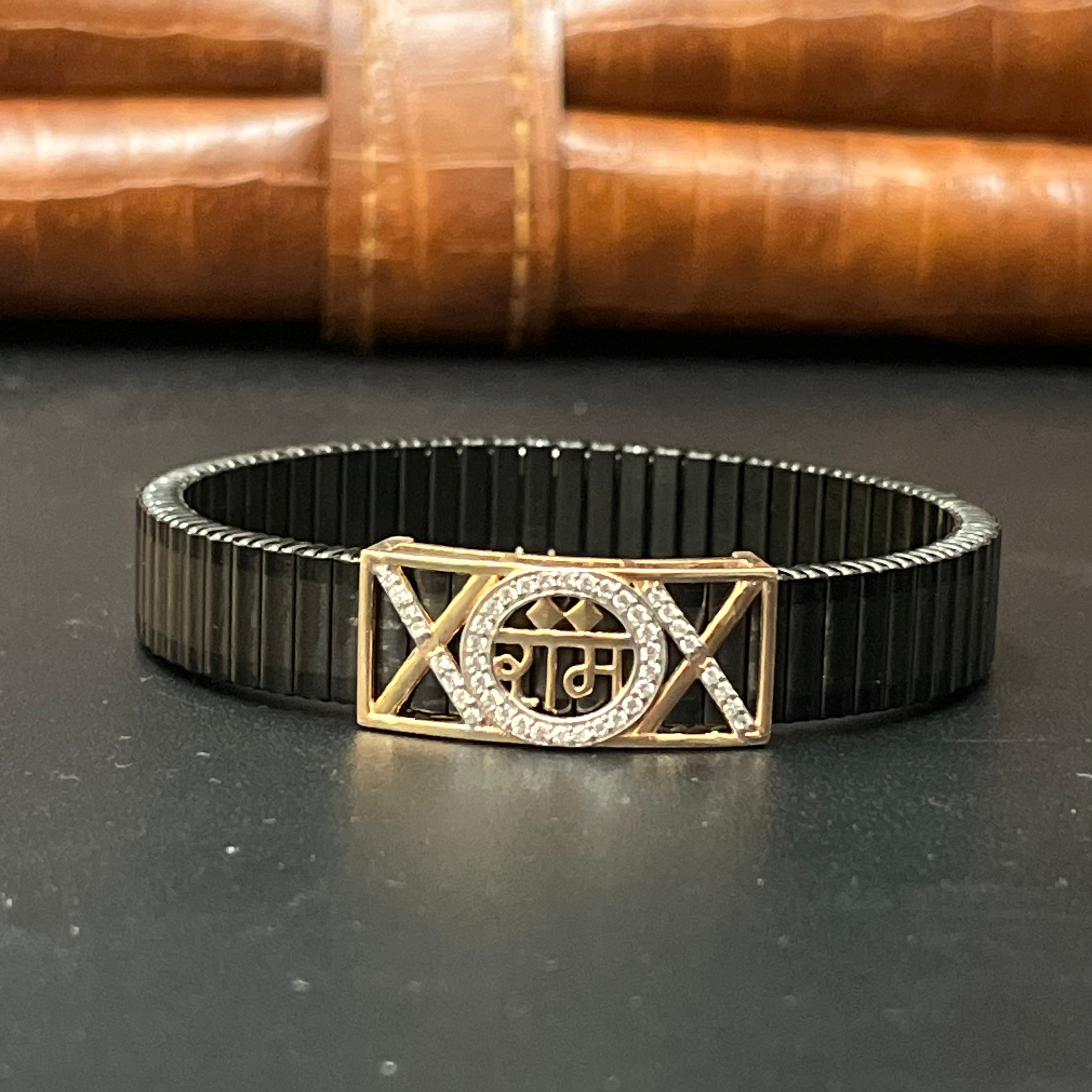Silver Mens Flexible Bracelet RAM 925