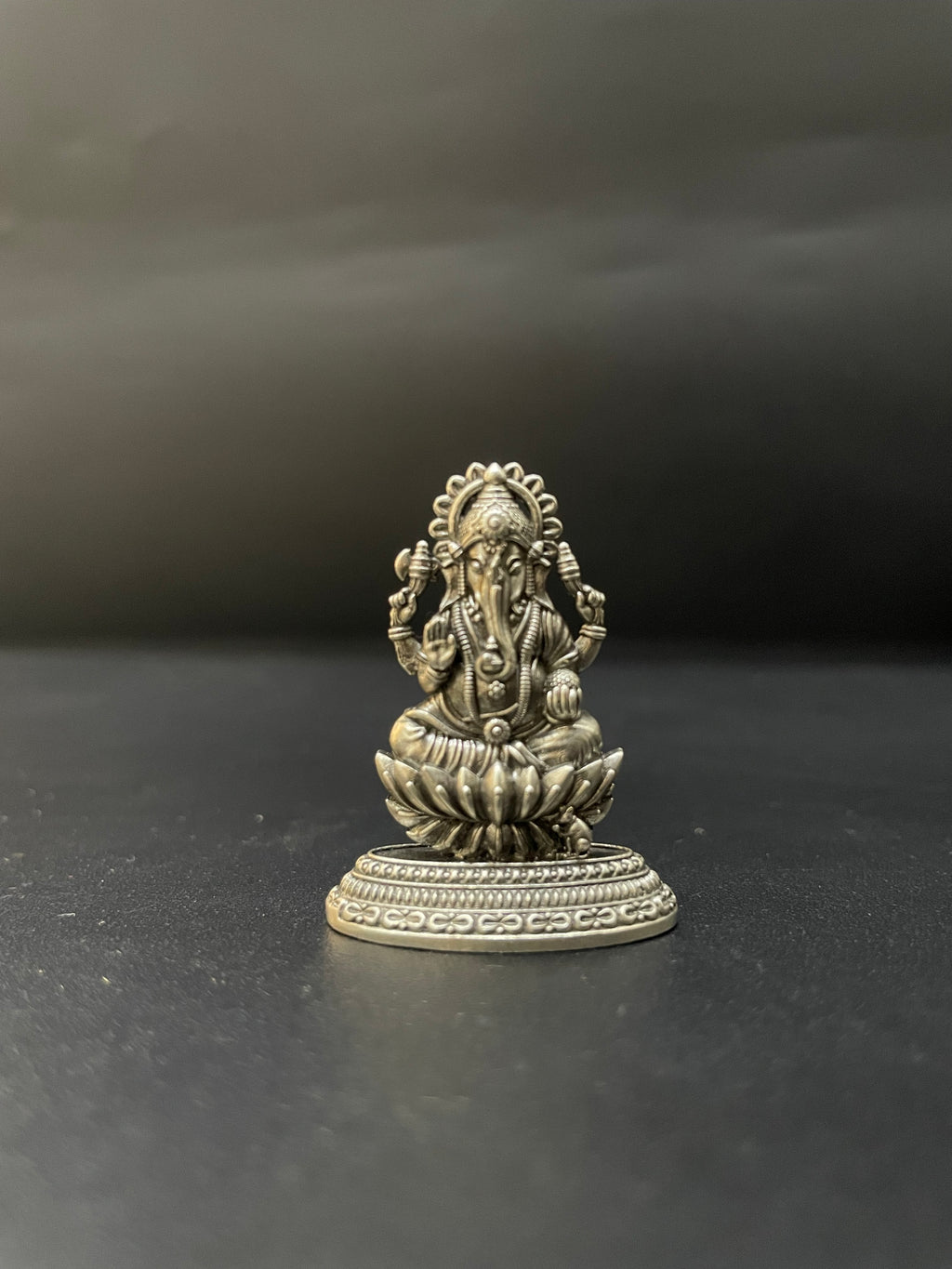 Silver Ganesha Idol Solid Antique
