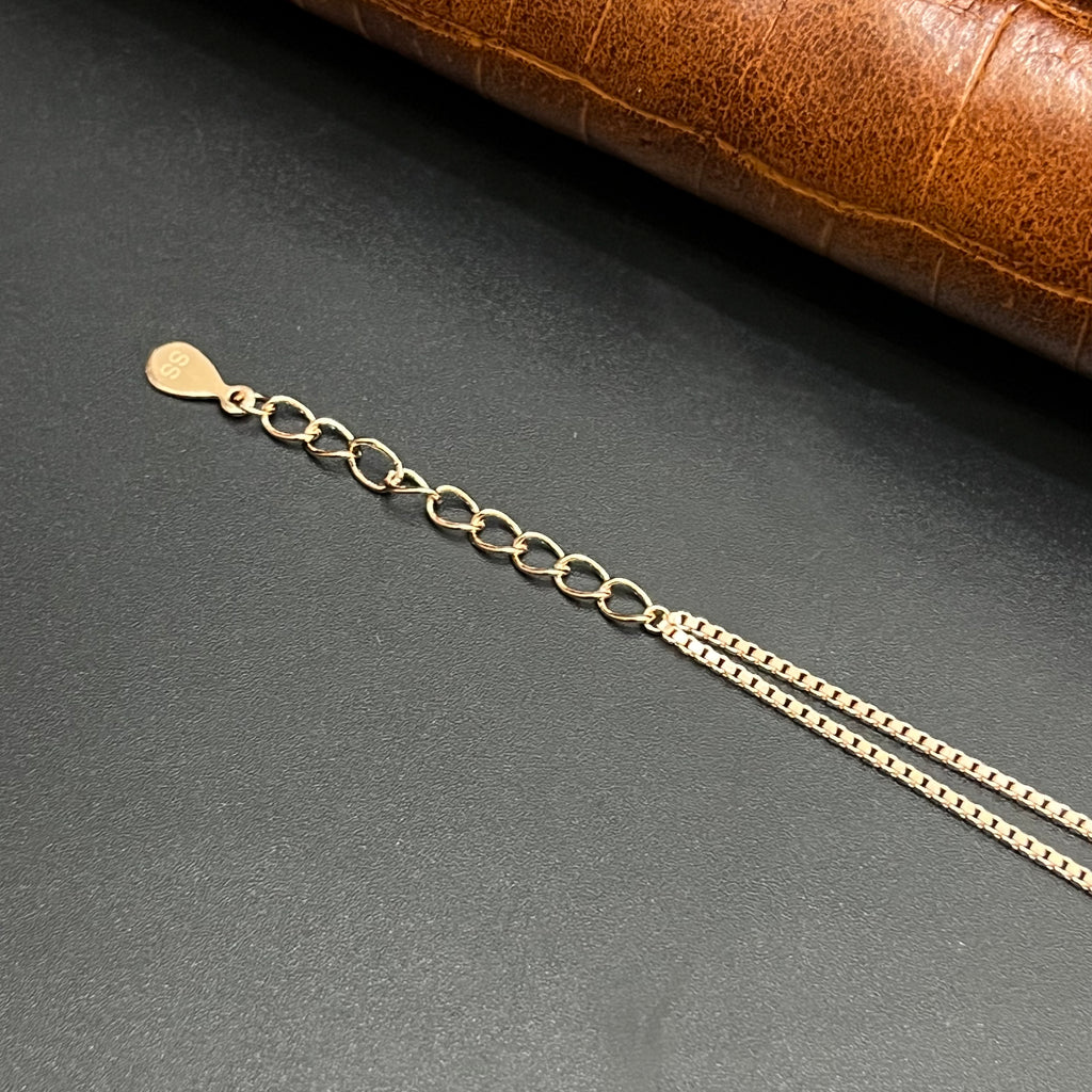 Silver Ladies Bracelet OM Premium Double Layer Rose Gold 925