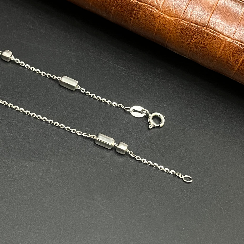Silver Ladies Chain Barrel Beads Spaced 925