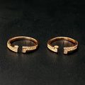 Silver Ladies Toe Rings Two line RG