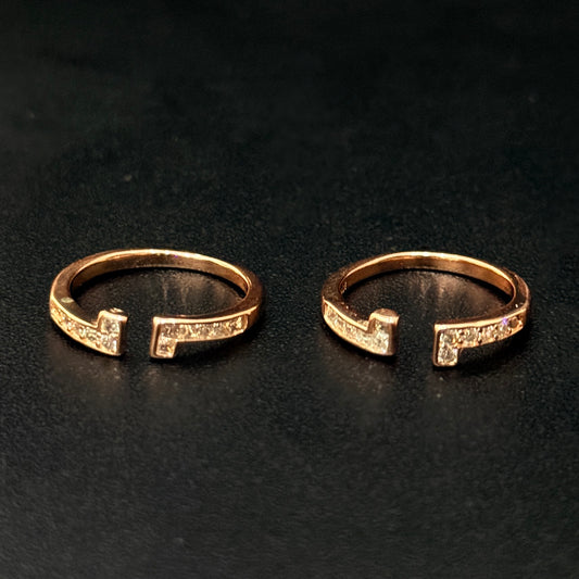 Silver Ladies Toe Rings Two line RG