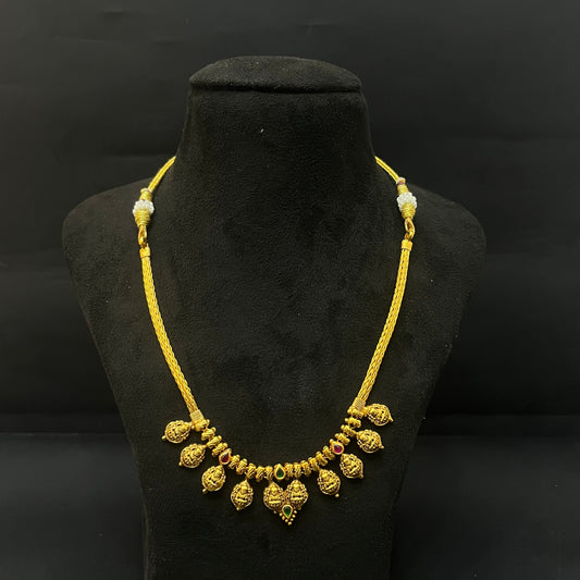 Silver Antique Finished Lakshmi Necklace