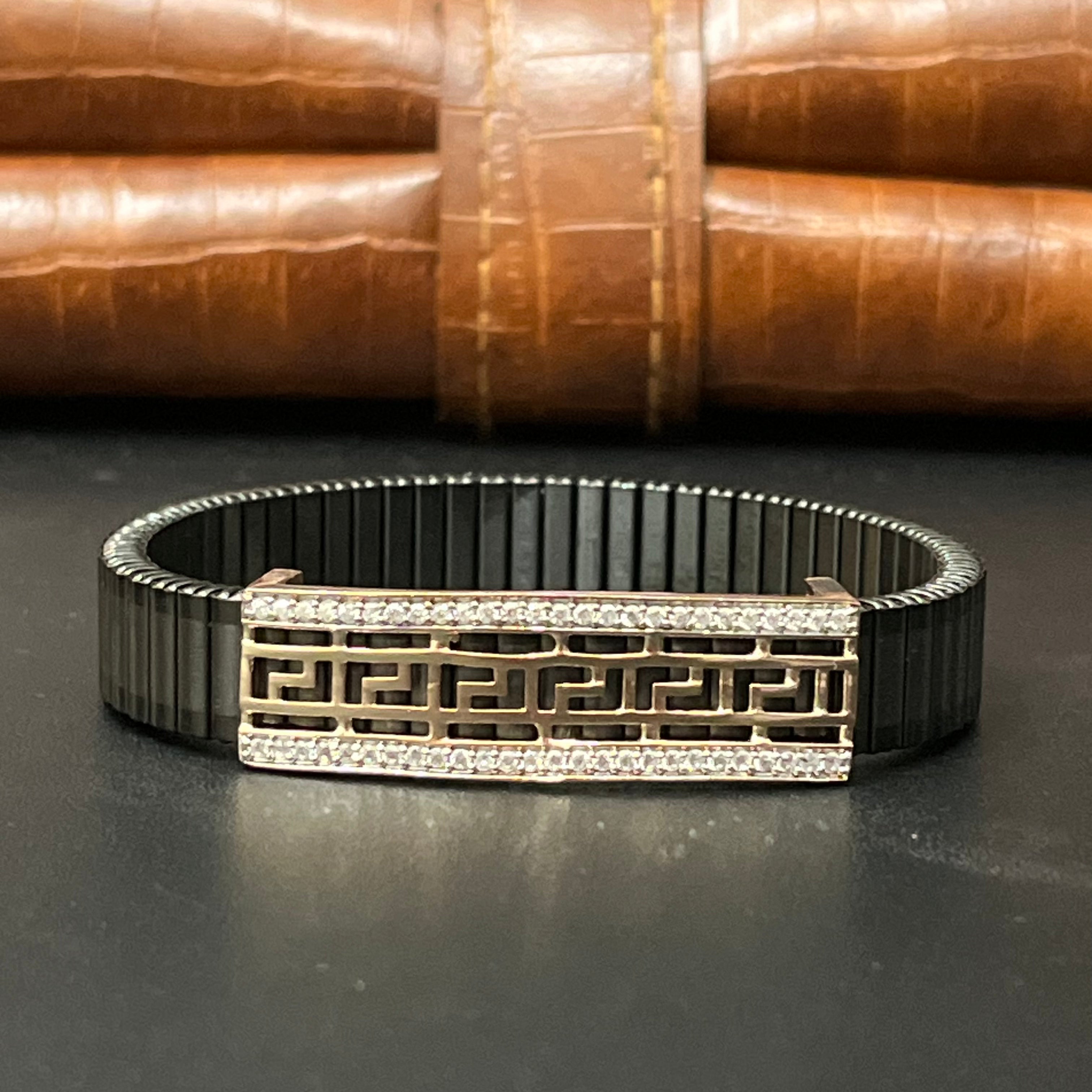 Silver Mens Flexible Bracelet FB1 925