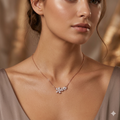 Silver Ladies Chain Petal Multi Rosegold