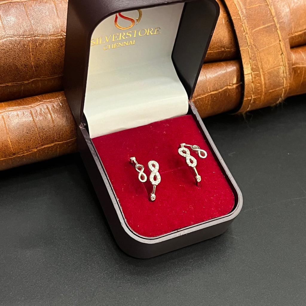 Silver Ladies Toe Ring Dual Infinity 925