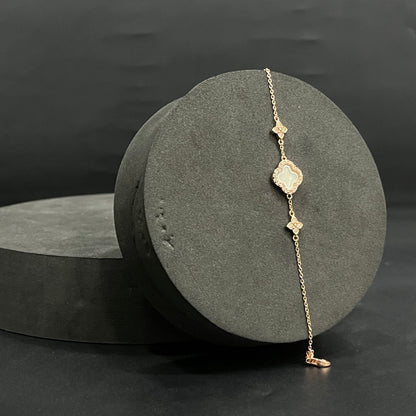 Silver Ladies Bracelet Rsoegold clover