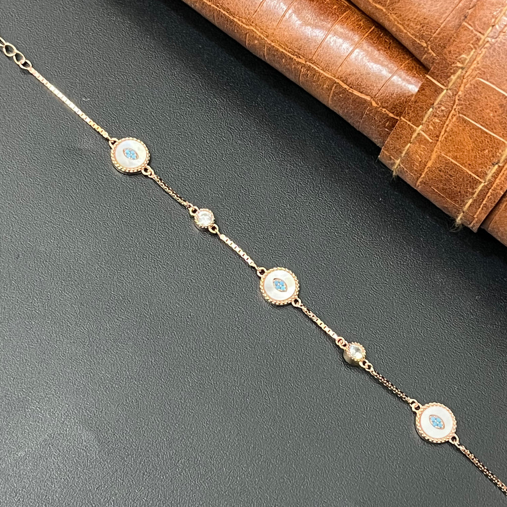 Silver ladies Bracelet Circle Rosegold 925