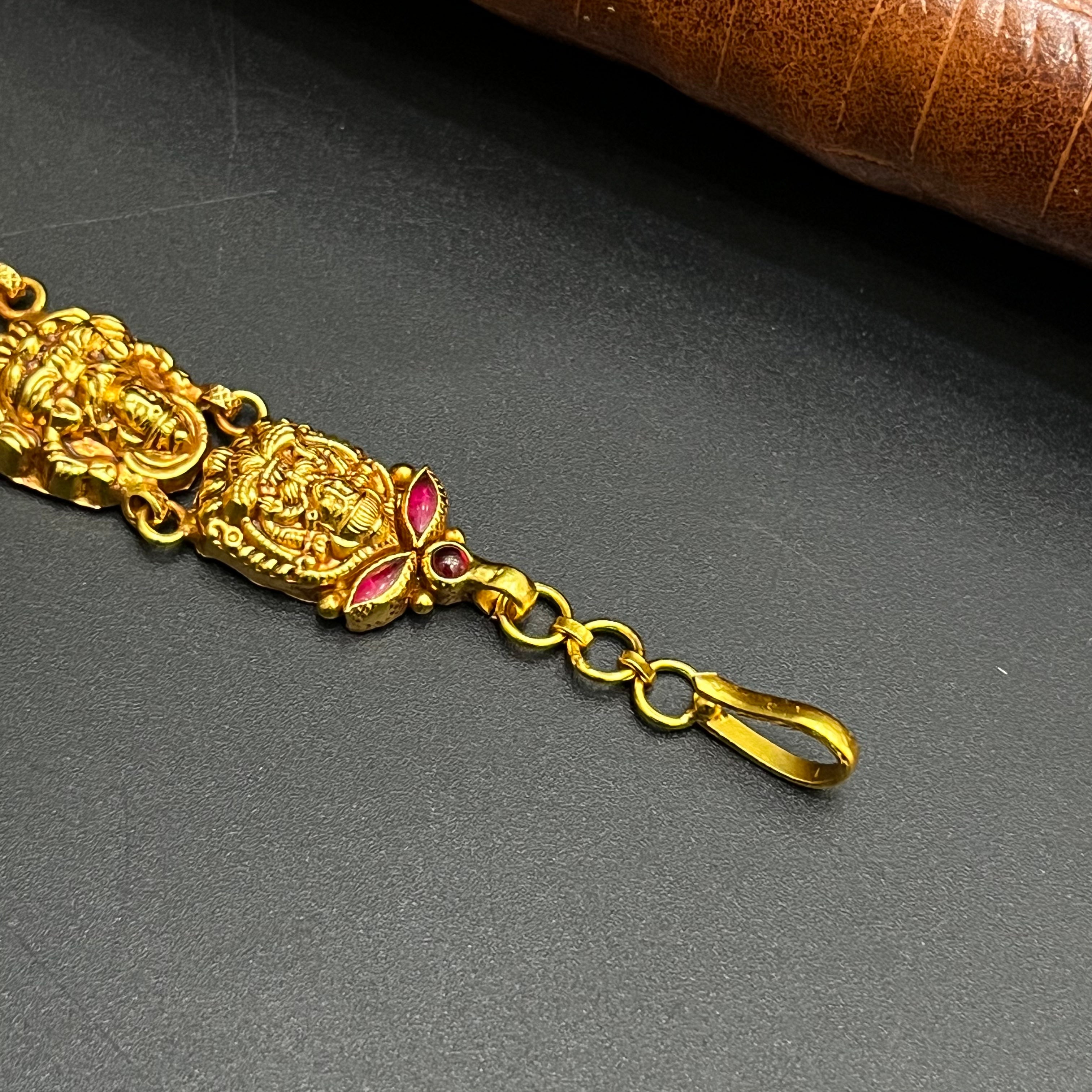 Silver Ladies Watch Antique Royal Lakshmi Red Stones Gold Finish M02 925
