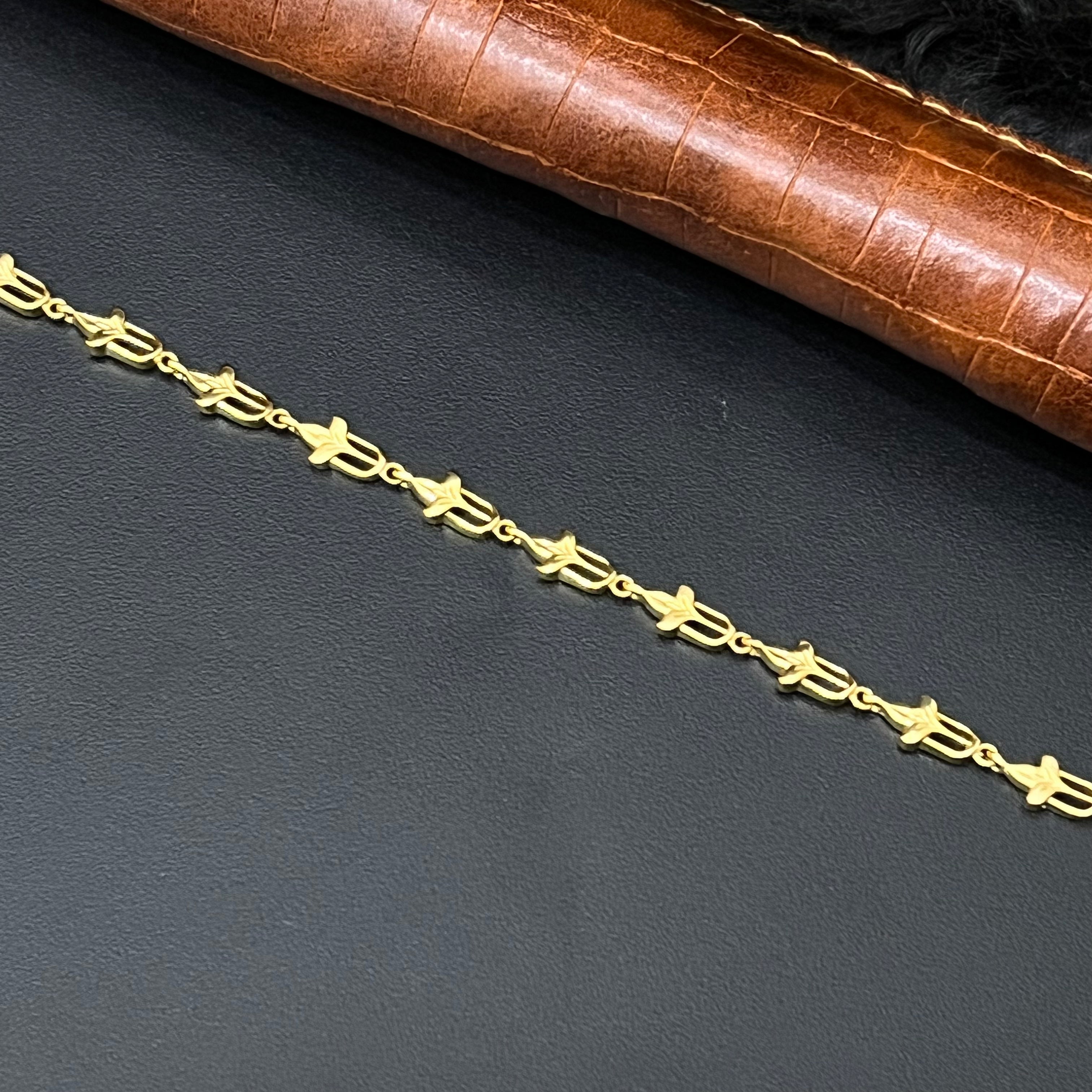 Silver Ladies Bracelet Petal Gold