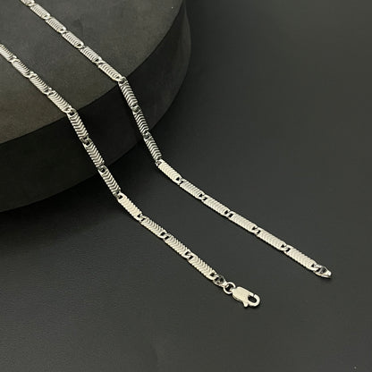 Silver Mens Chain Flat Line