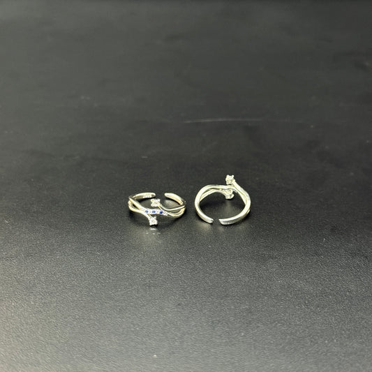 Silver Ladies Toe Rings Zig Zag SS