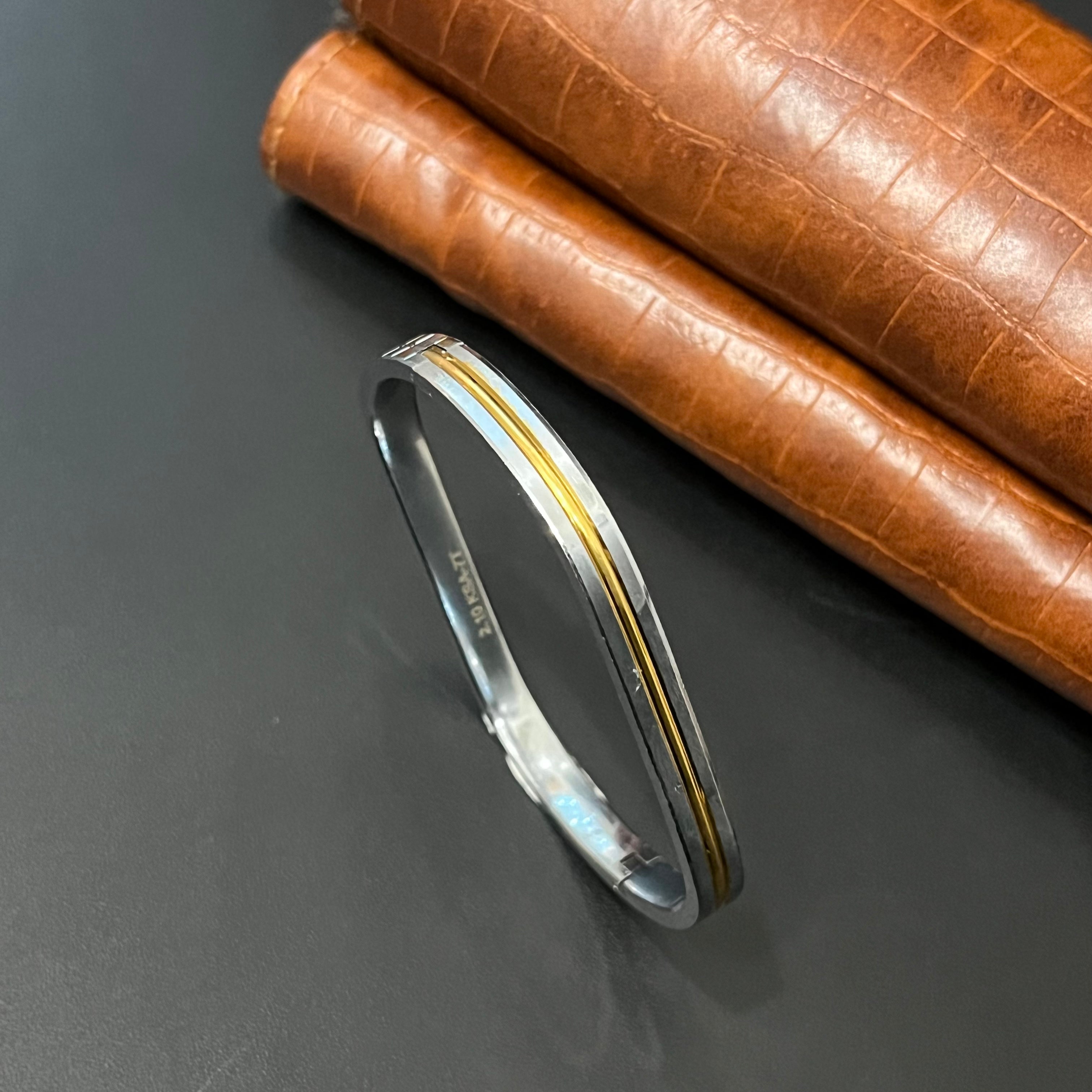 Silver kada Unisex Oval Dual tone K3