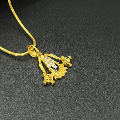 Silver Tirupathi Balaji Pendant Gold Finished