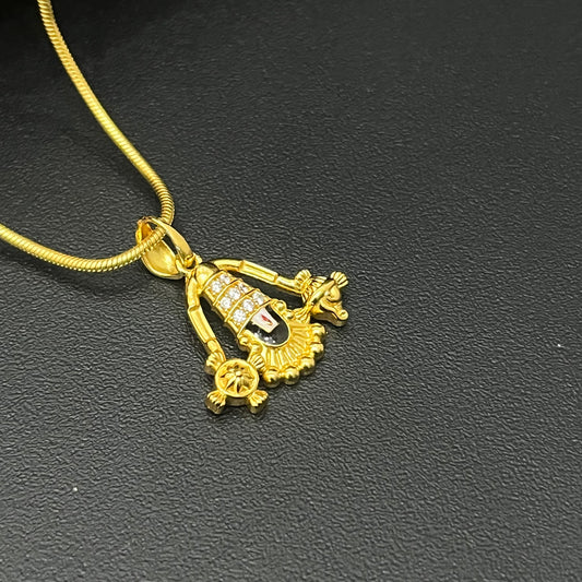 Silver Tirupathi Balaji Pendant Gold Finished