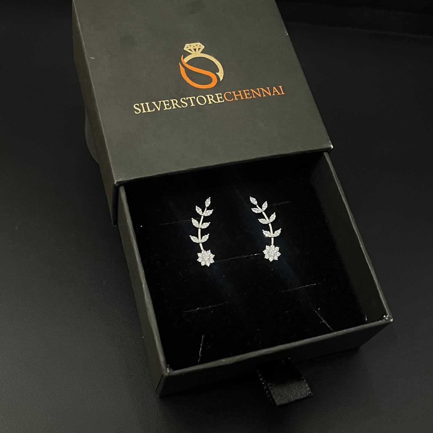 Silver Ear Cuff C Floral