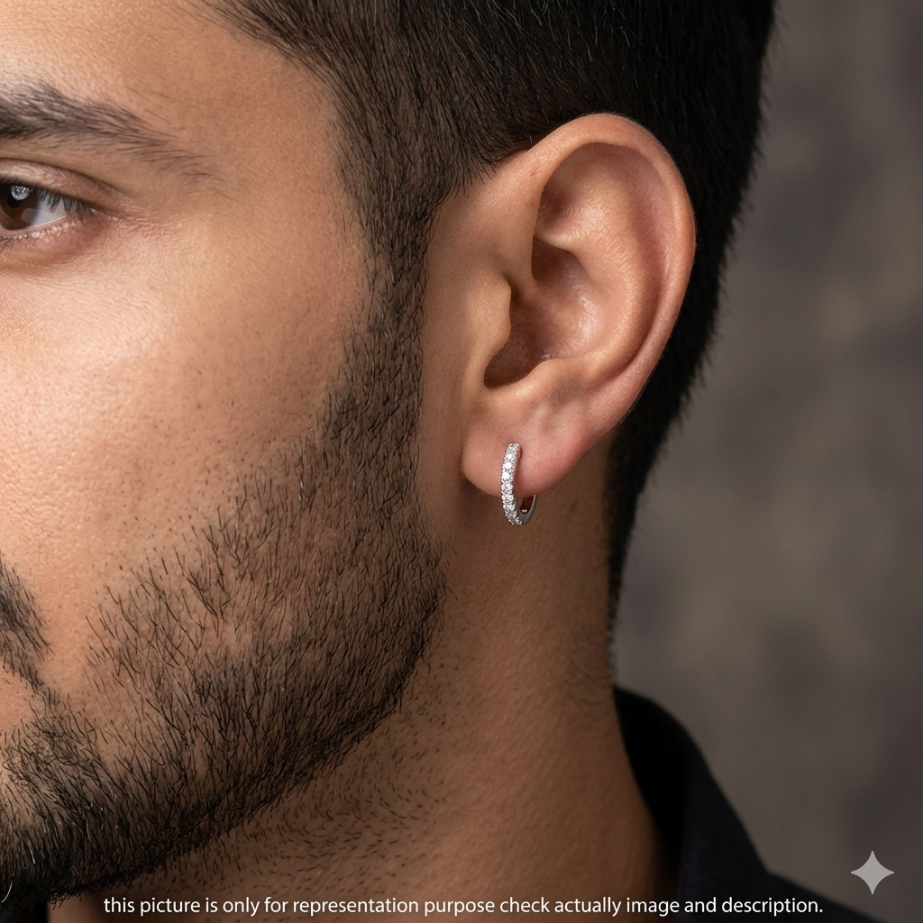 Silver Ear Ring (Earloops) Unisex Model Pair