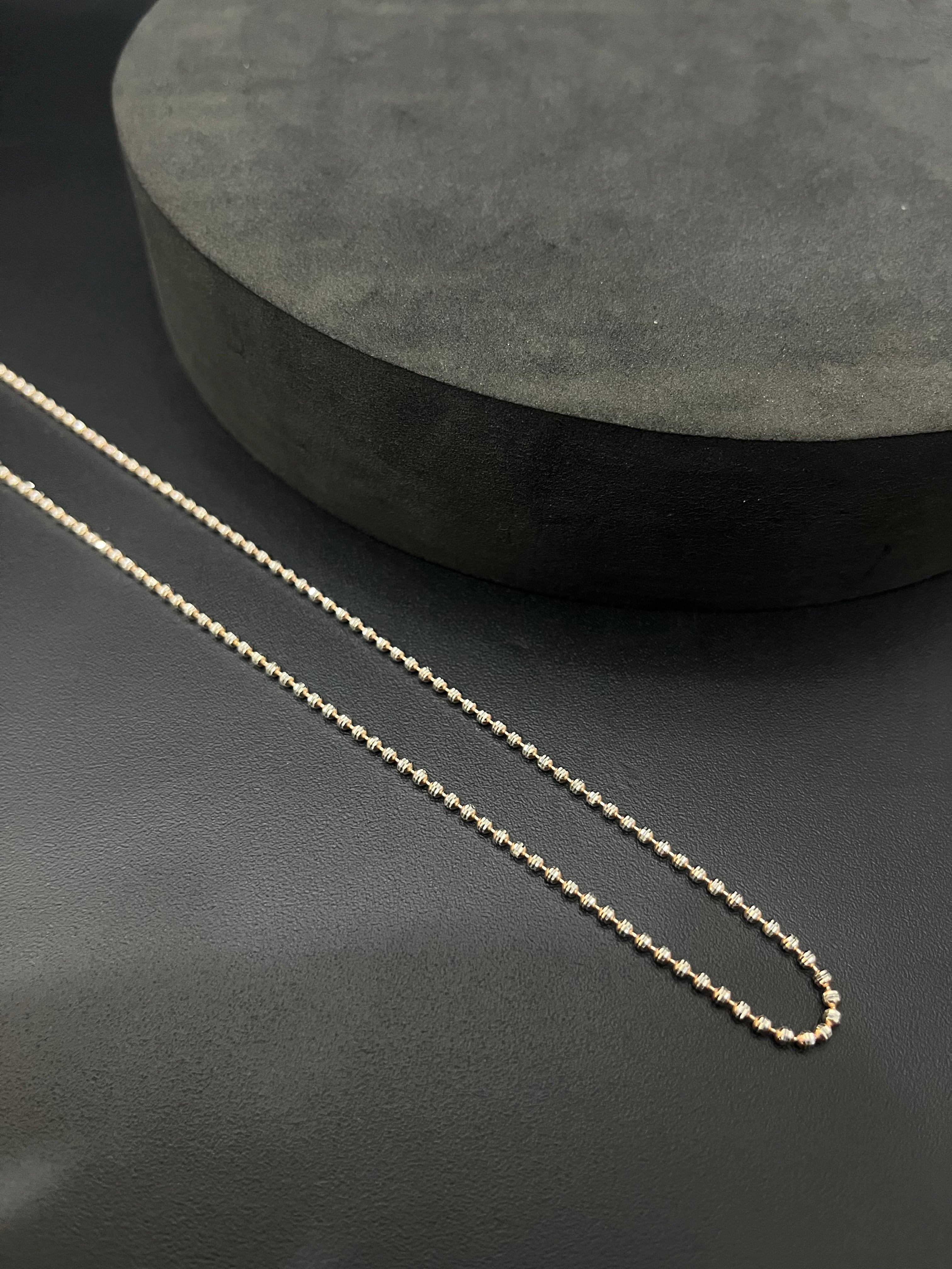 Silver Ladies Pendant Chain Thick Beads
