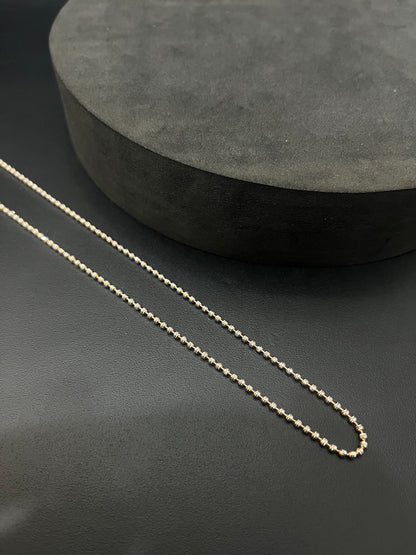 Silver Ladies Pendant Chain Thick Beads