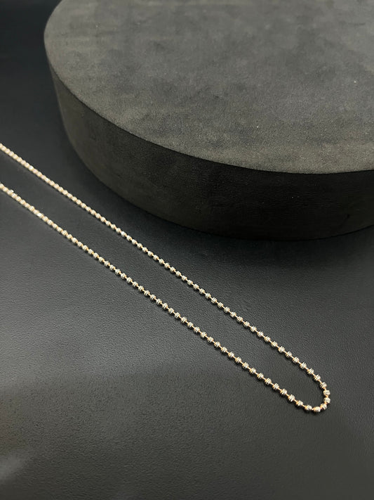 Silver Ladies Pendant Chain Thick Beads