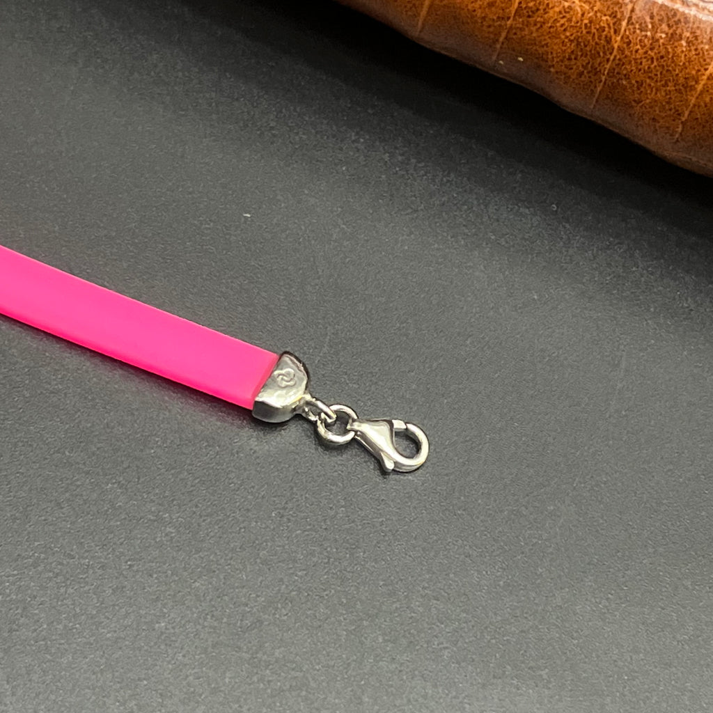 Silver Kids Bracelet Cute Characters Charms Pink Band M02 925