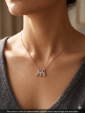 Ladies _M Intial_Rose Gold_ Pendant Chain