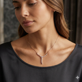 Silver Ladies Chain Snake Cz Rosegold