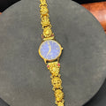 Silver  Ladies Watch Divine Peacock Royal Gold Finish 925