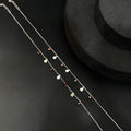 Silver Ladies Anklet_Red & White Beads SS
