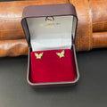 Silver Second Stud Butterfly Gold Finished 1