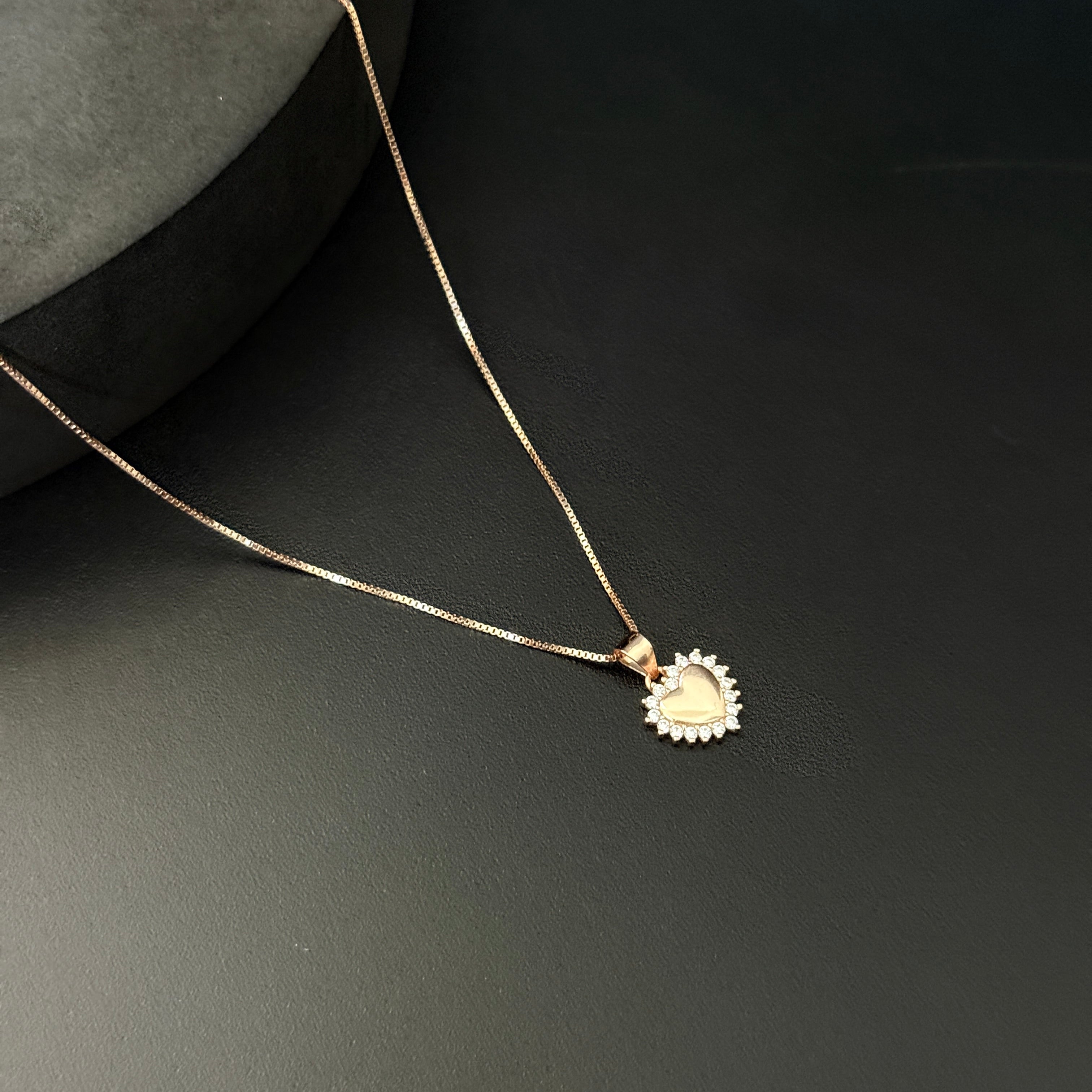 Ladies Pendant Heart RoseGold Finish