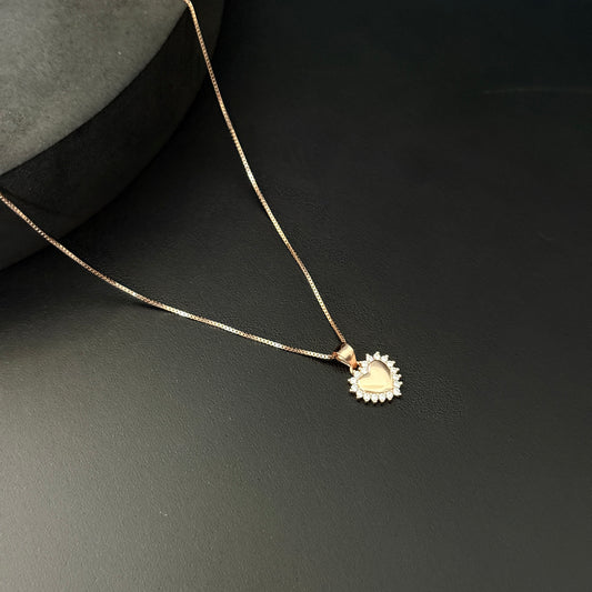 Ladies Pendant Heart RoseGold Finish