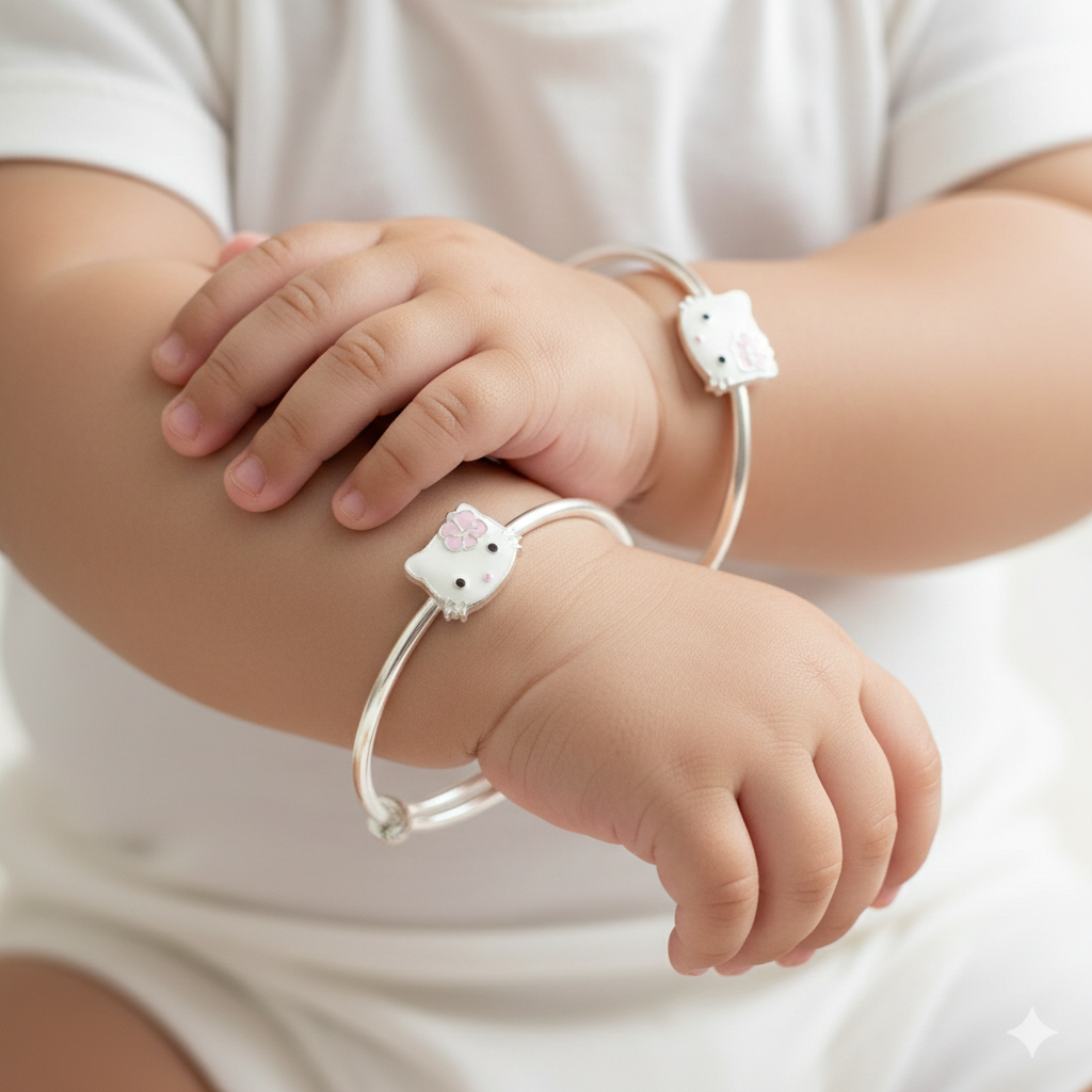 Silver Baby kada Hello kitty