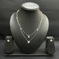 Silver Ladies Chain And Pendant Set Graceful Double Layered Charms 925