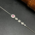 Silver Ladies Bracelet Star Edition Pink Stones 925