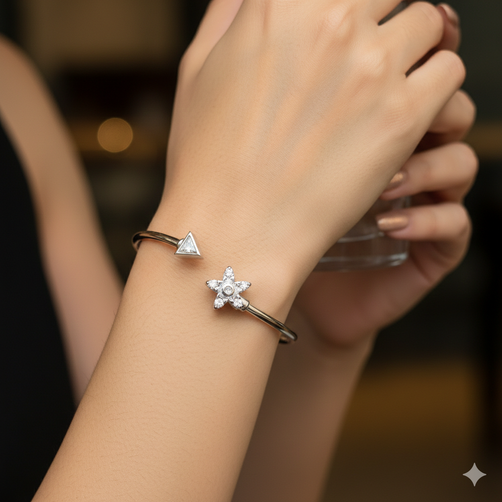 Silver ladies Kada Star