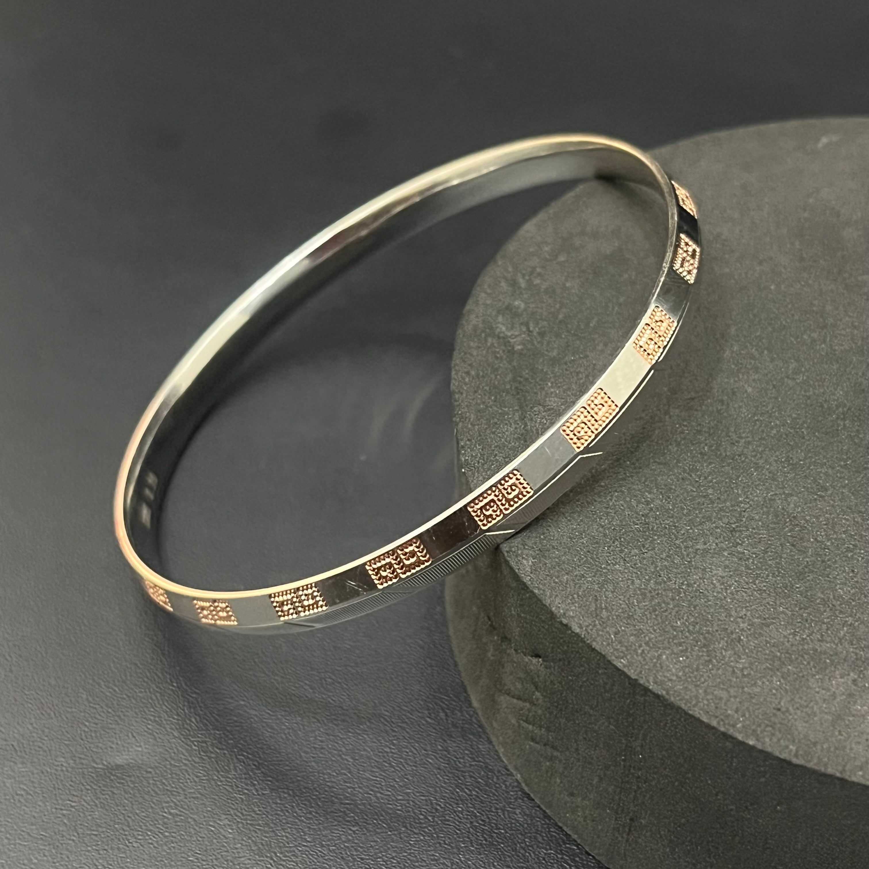 Silver Mens Kada Rosegold Finished Imported 925 R01