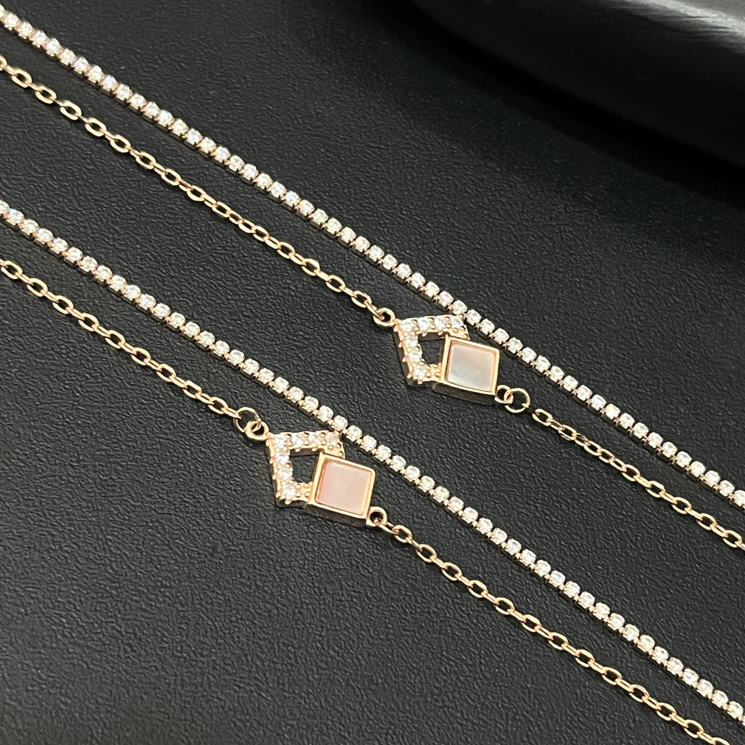 Silver Ladies Anklet Two Line RG