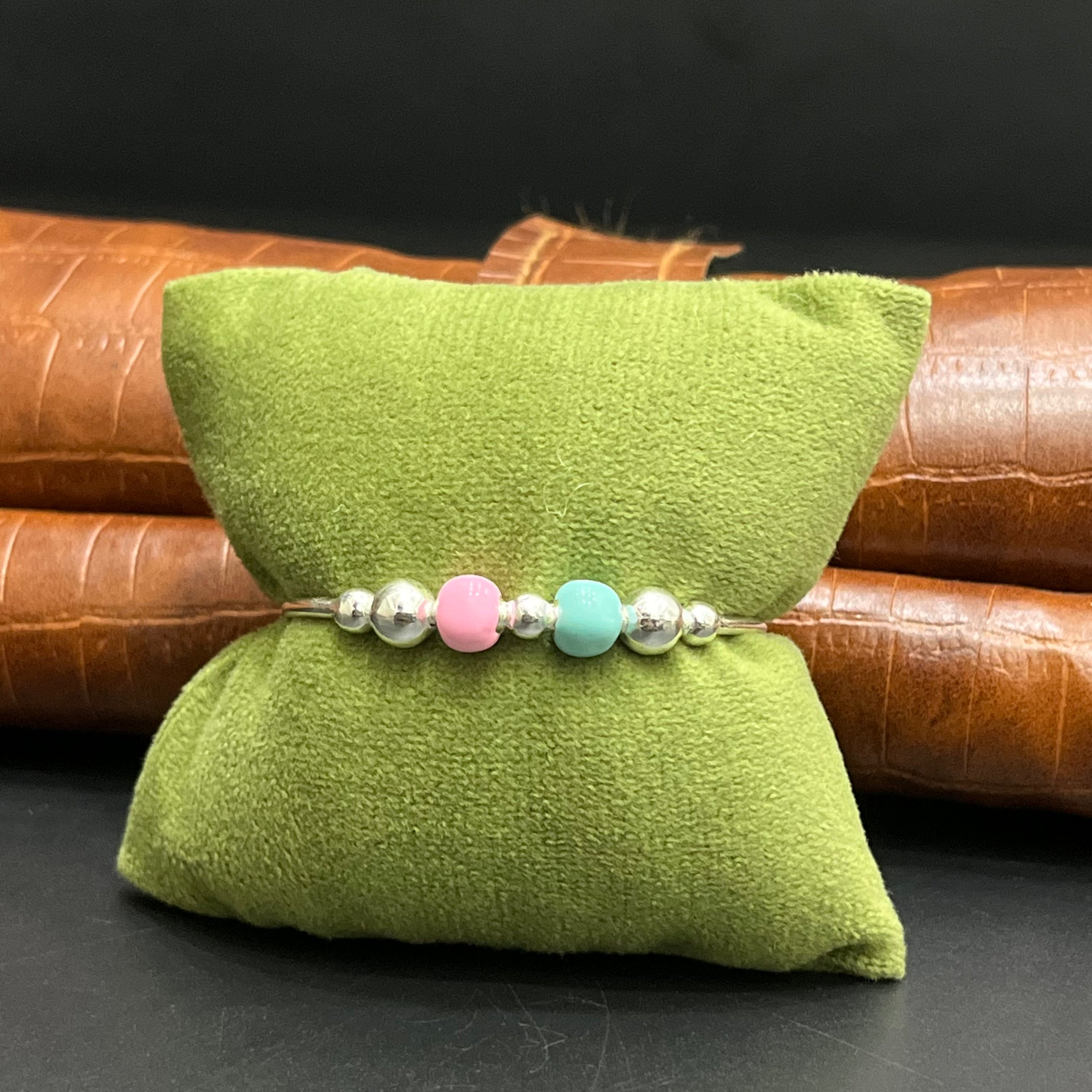 Silver Kids kada Multi Color Beads 925