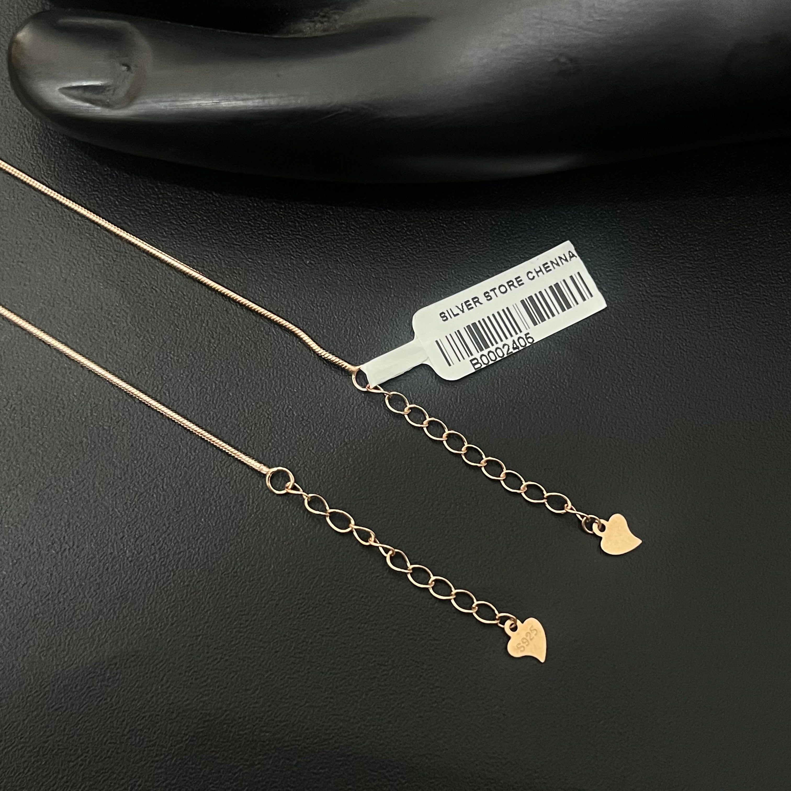 Silver Ladies Anklet Slim Plain V 925