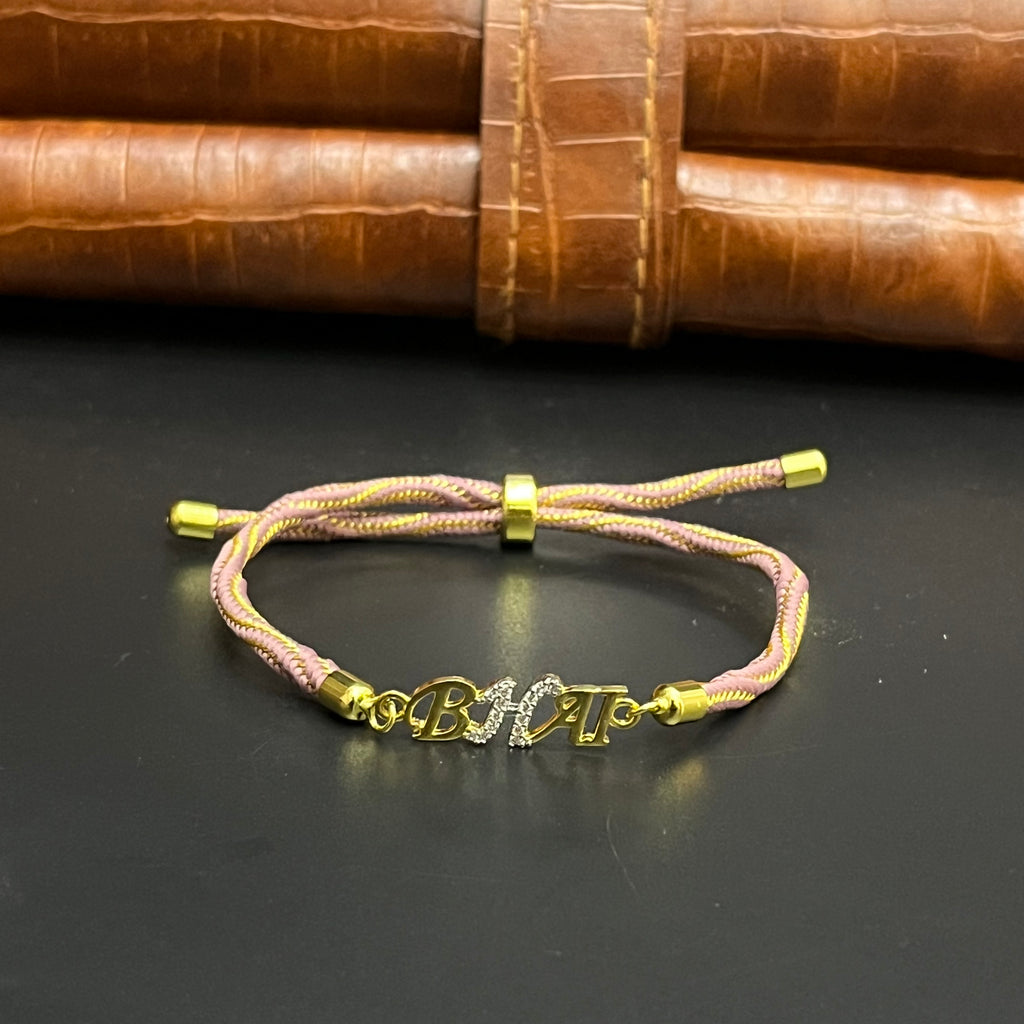 Silver Rakhi Band BHAI Gold Polish 925