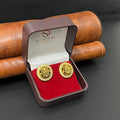 Silver Stud Round lakshmi  Antique Gold Finsihed 925 3