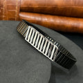 Silver Mens Flexible Bracelet Stripes 925