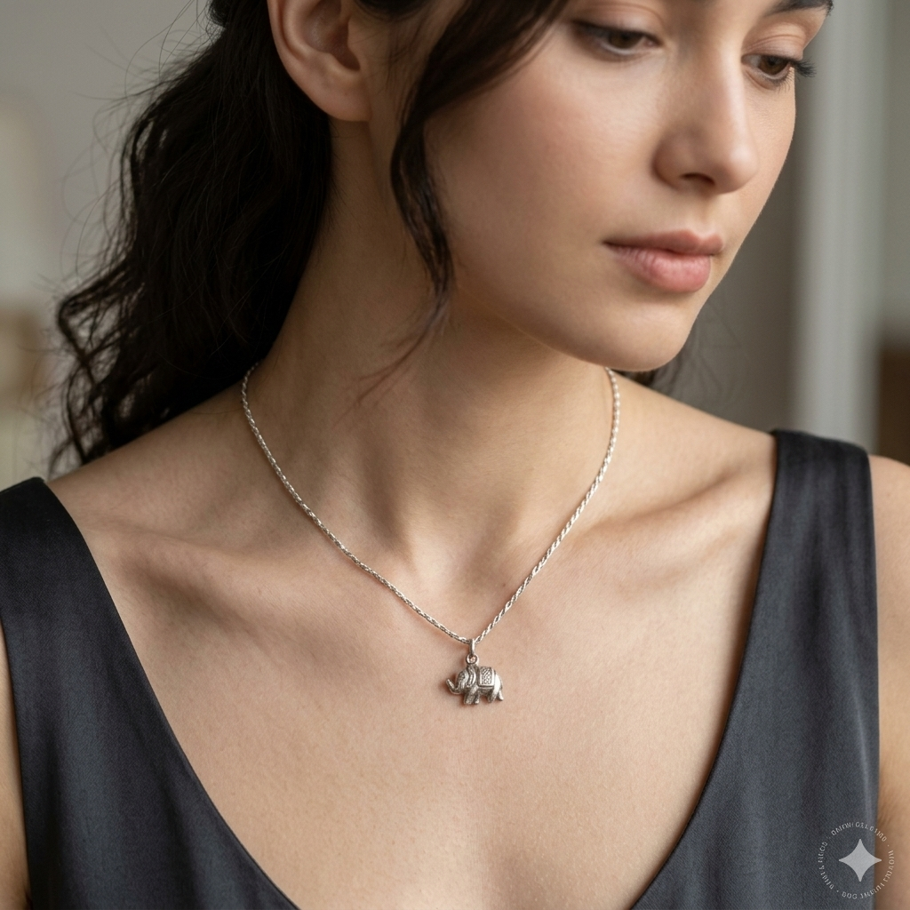 Silver Ladies Chain Cute Elephant