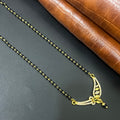 Silver Ladies Mangalsutra Black Beads Chain Gold Finished 2